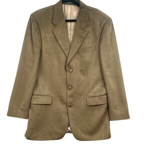 Chaps Ralph Lauren Blazer Jacket 40T Sport Coat Microfiber Green Academia Career